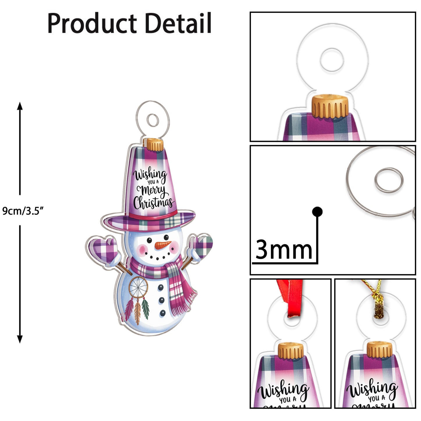 Personalized Snowman Warrior 2 Acrylic Ornament Christmas Gift