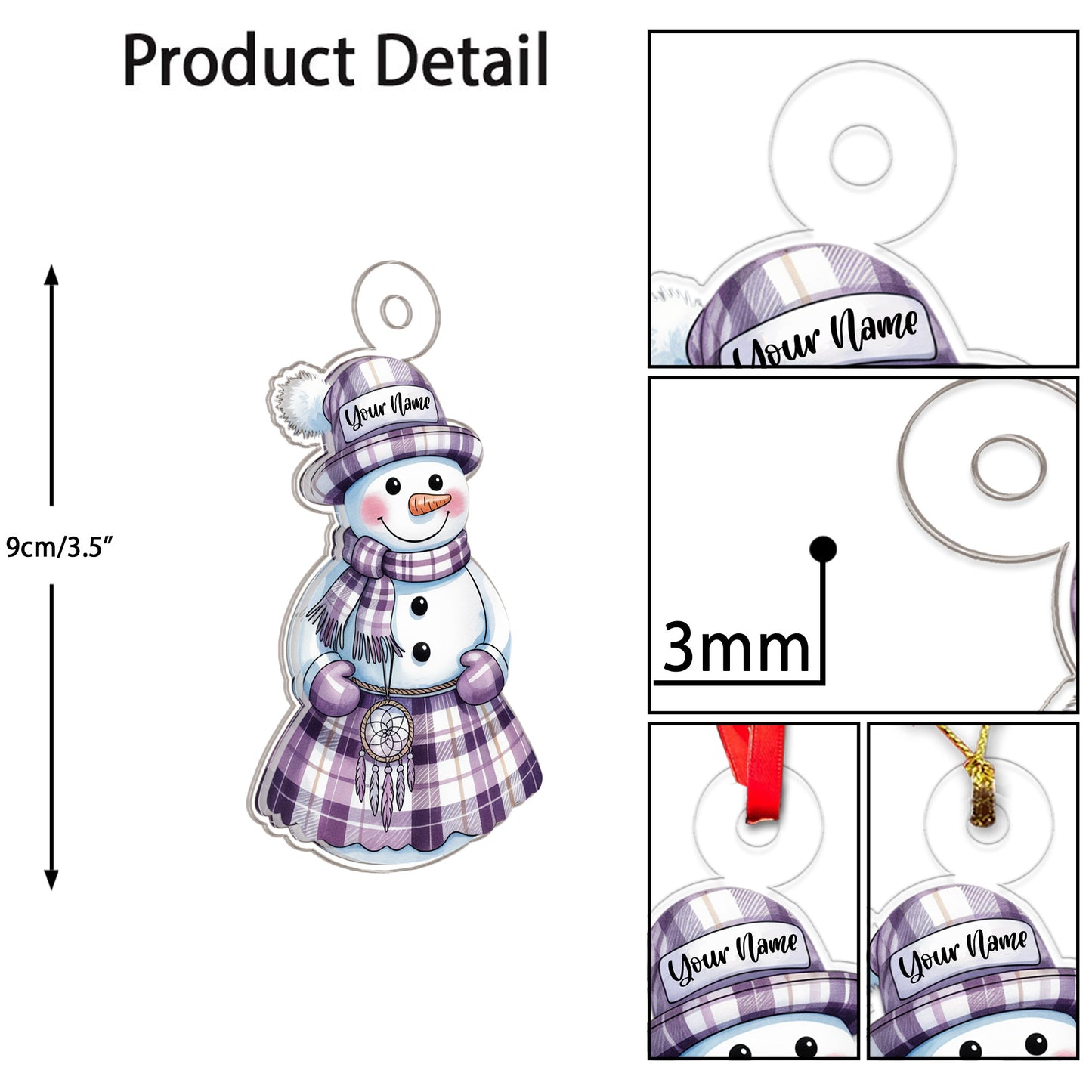 Personalized Snowman Warrior Acrylic Ornament Christmas Gift