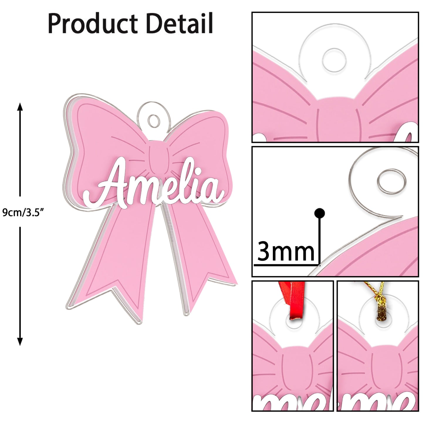 Personalized Pink Bow