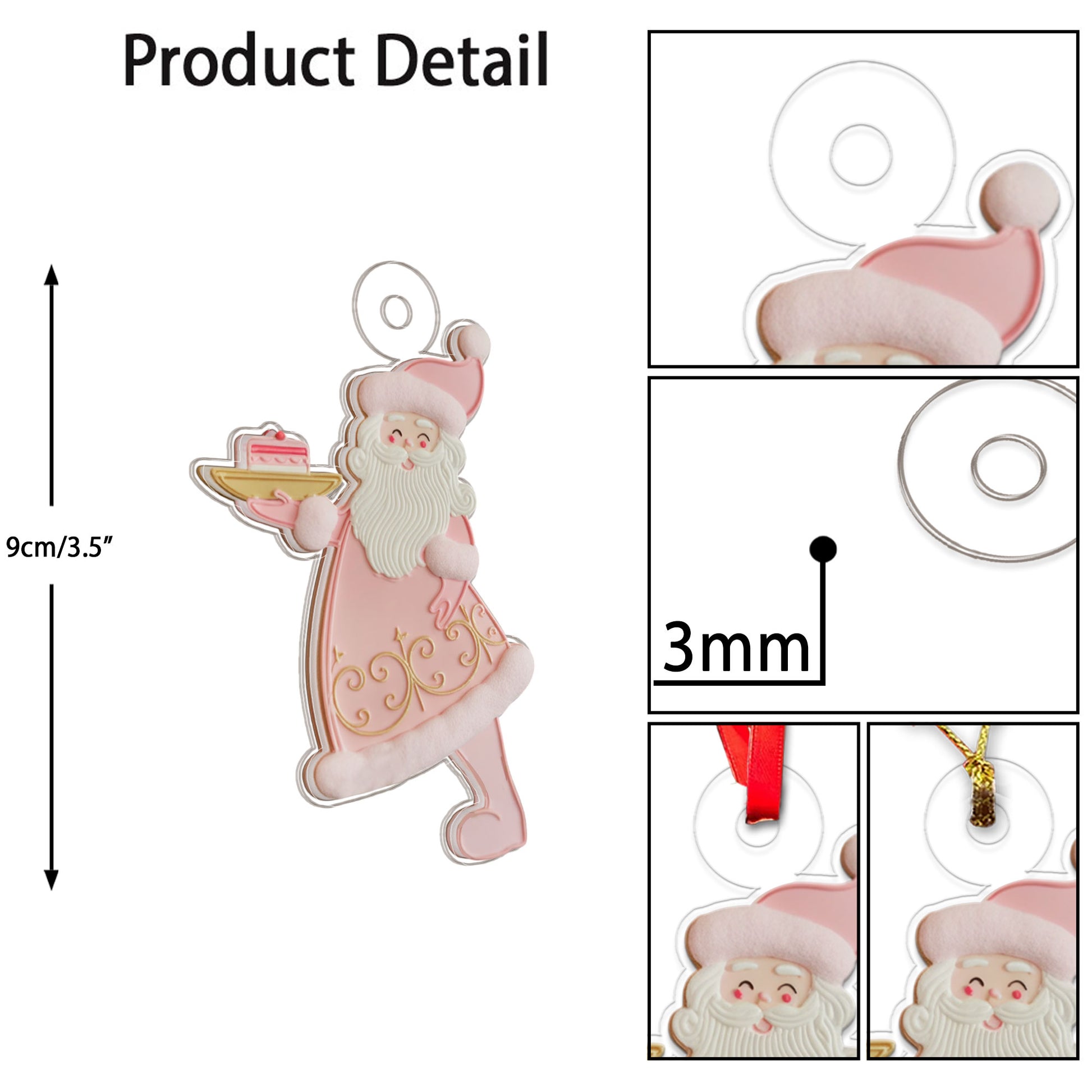 Personalized Santa Claus Macaron Acrylic Ornament Christmas Gift