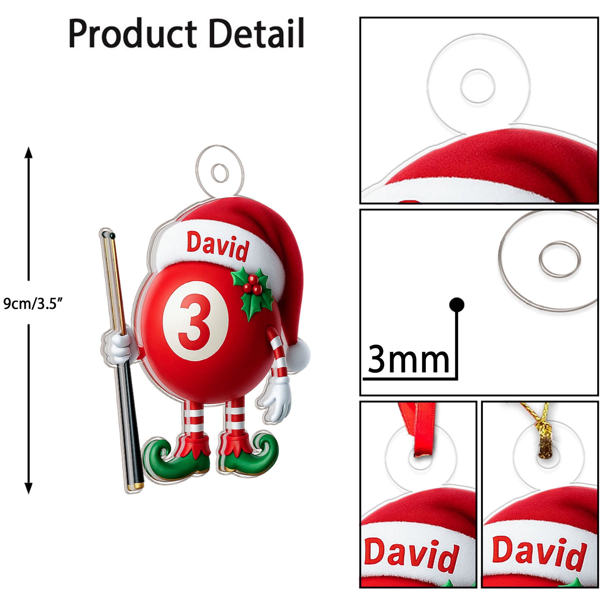 Custom Name Billiard Christmas