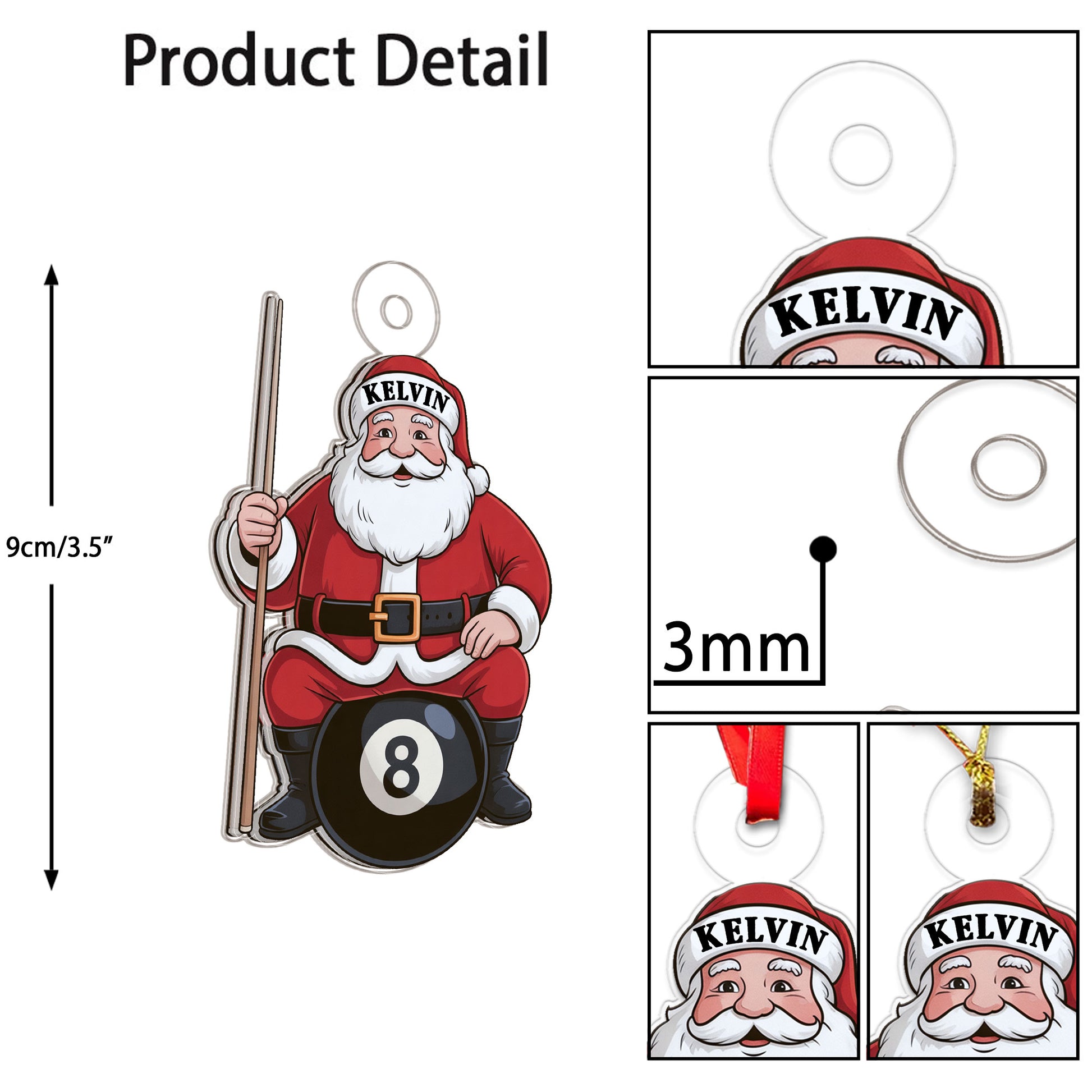 Custom Name Billiard Santa Claus