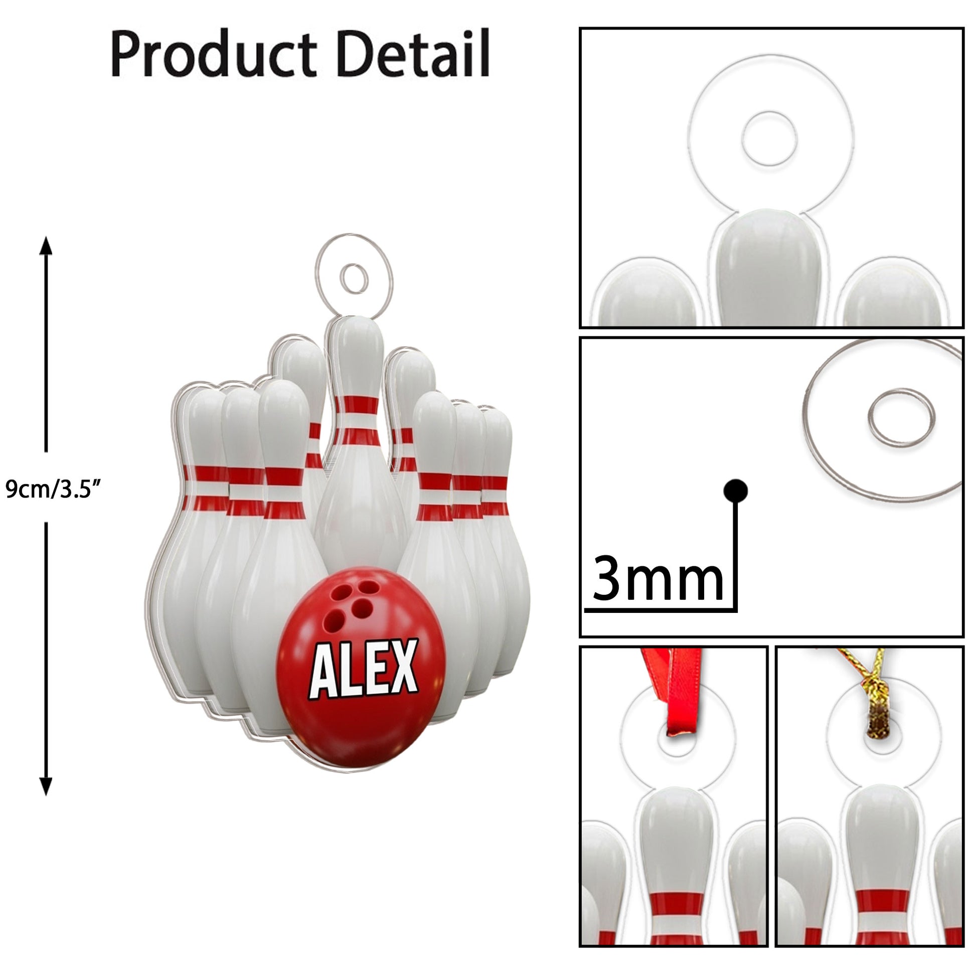 Custom Name Bowling Player copy Acrylic Ornament Christmas Gift