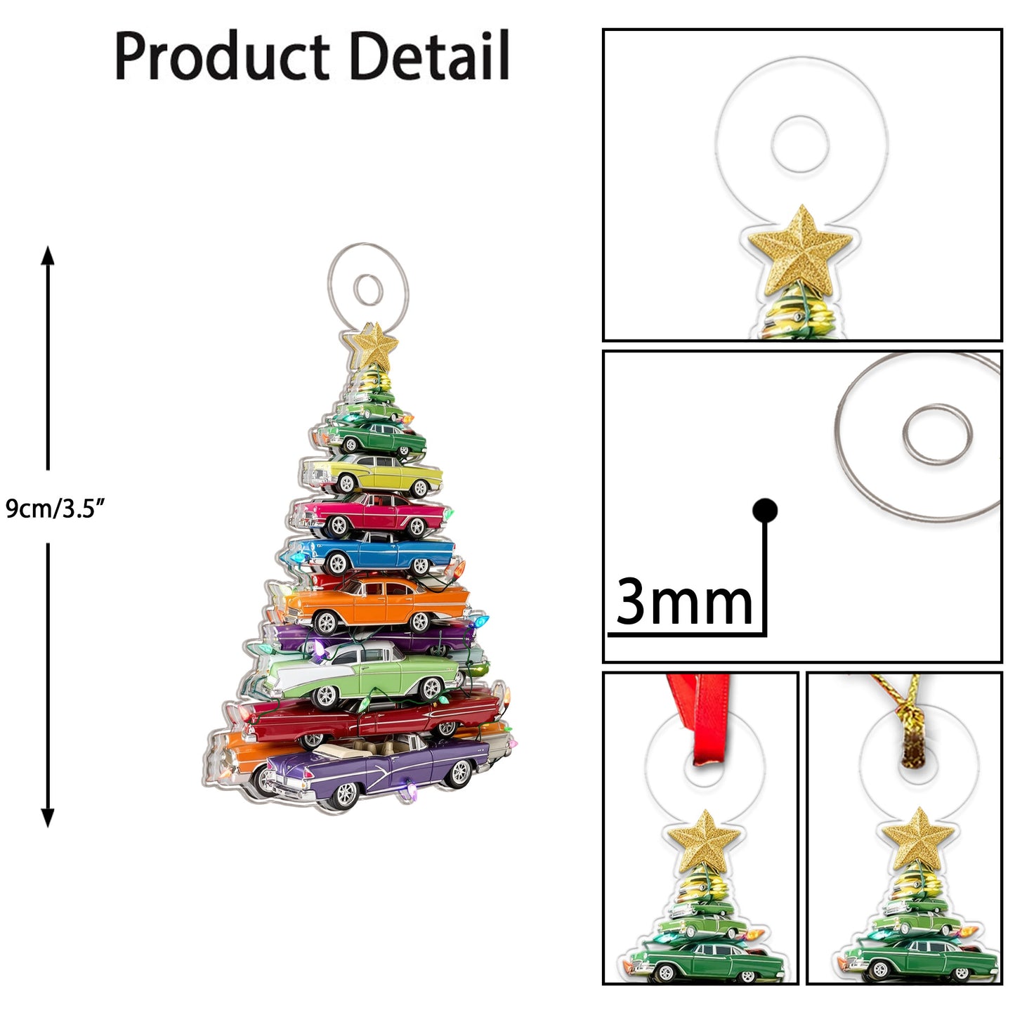 Custom Name Car Xmas Tree Acrylic Ornament Christmas Gift