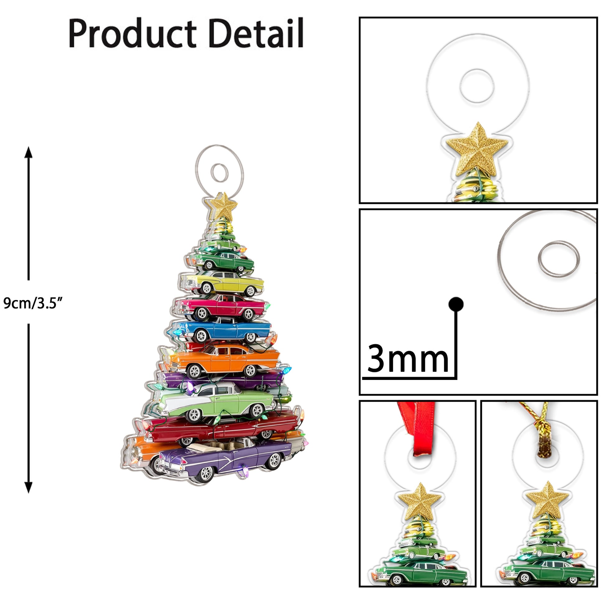 Custom Name Car Xmas Tree Acrylic Ornament Christmas Gift