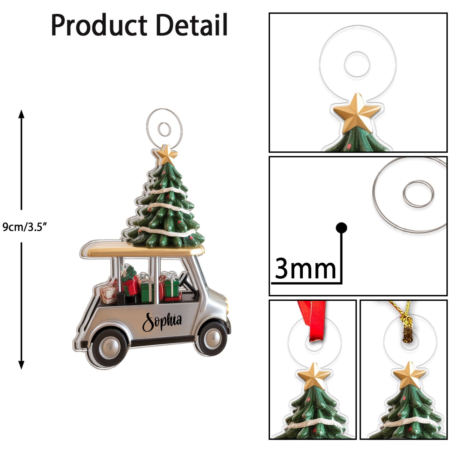 Custom Name Golf Cart For Sport Lover Acrylic Ornament Christmas Gift
