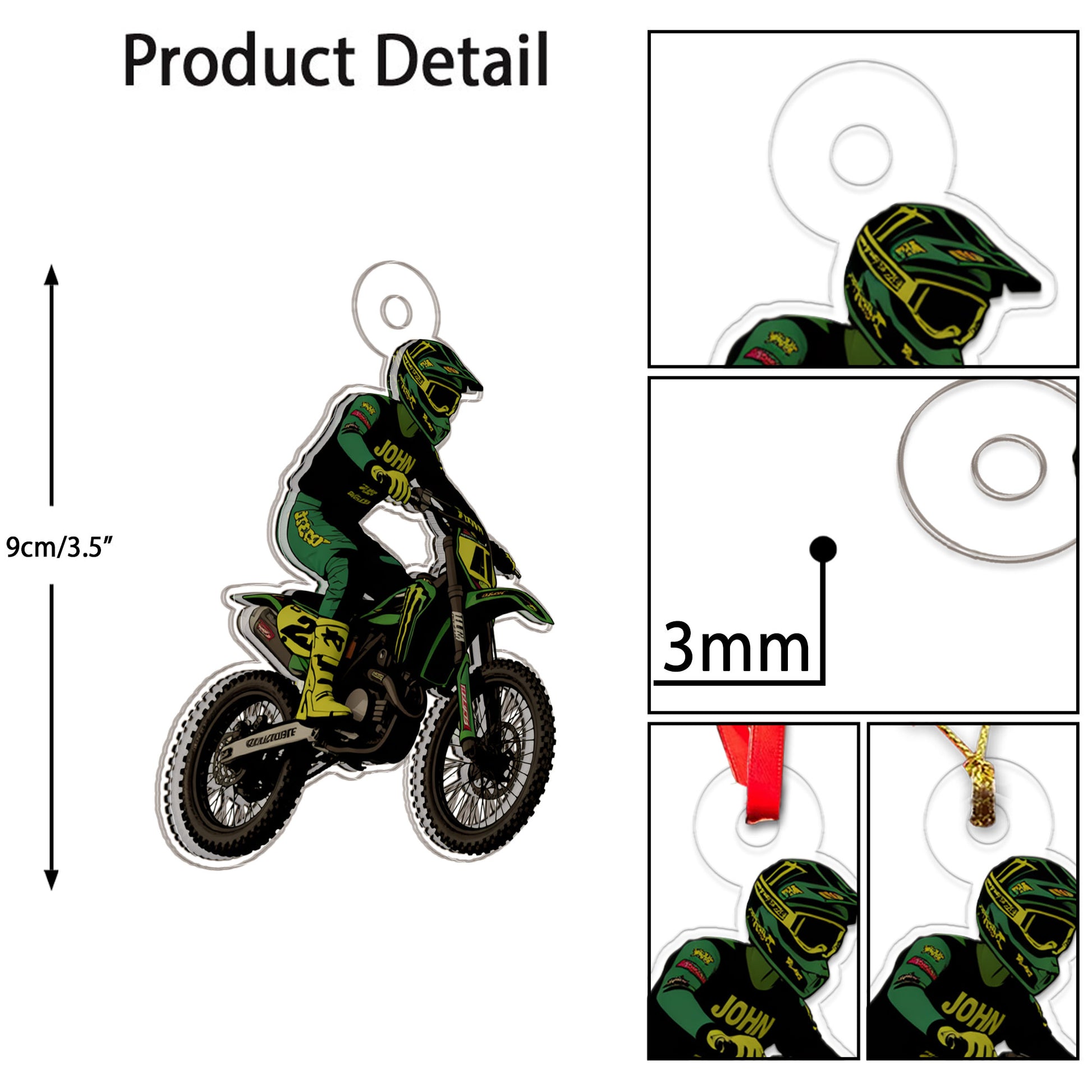 Custom Name Motocross Christmas Ornament-1 Acrylic Ornament Christmas Gift