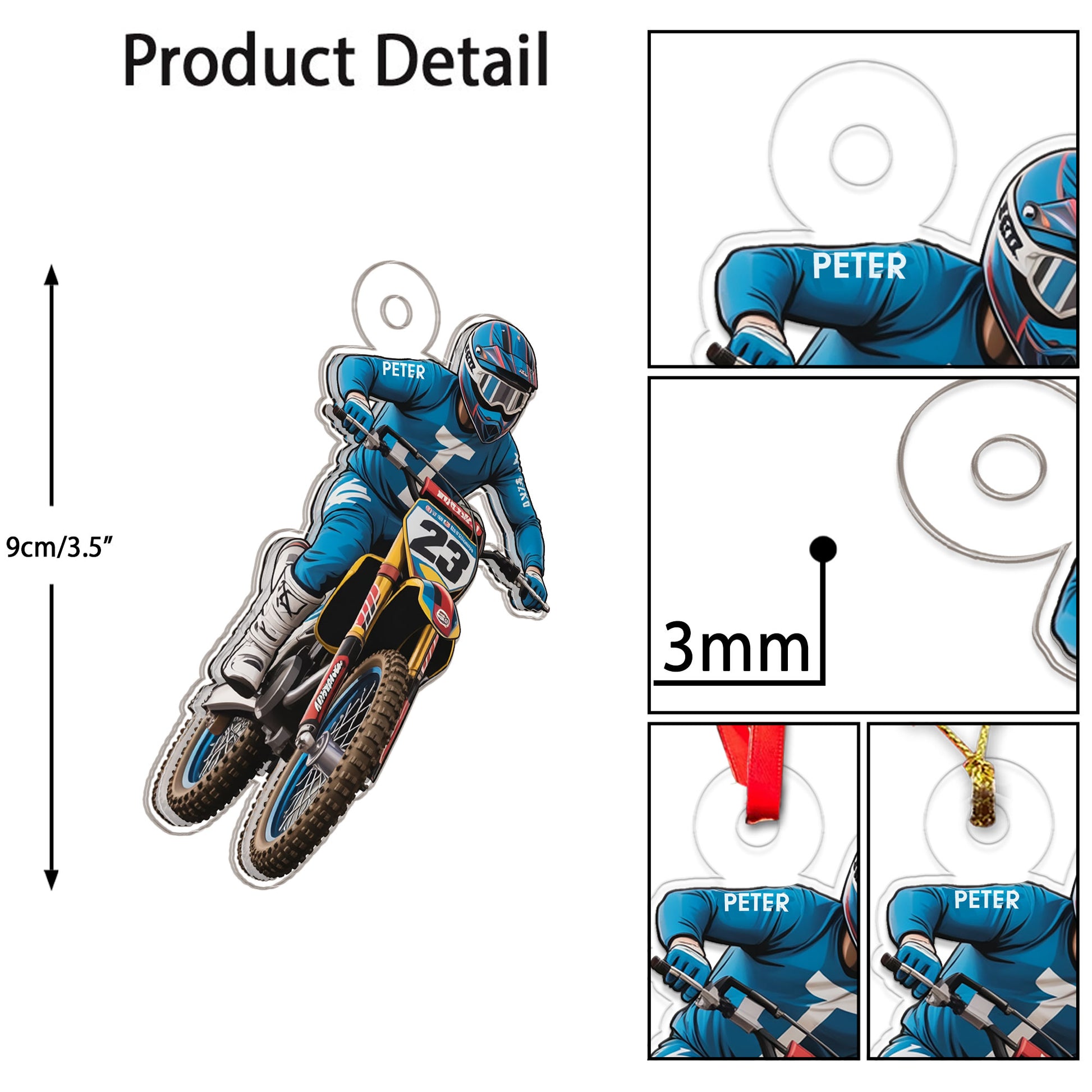 Custom Name Motocross Dirt Bike Christmas Ornament 1 Acrylic Ornament Christmas Gift