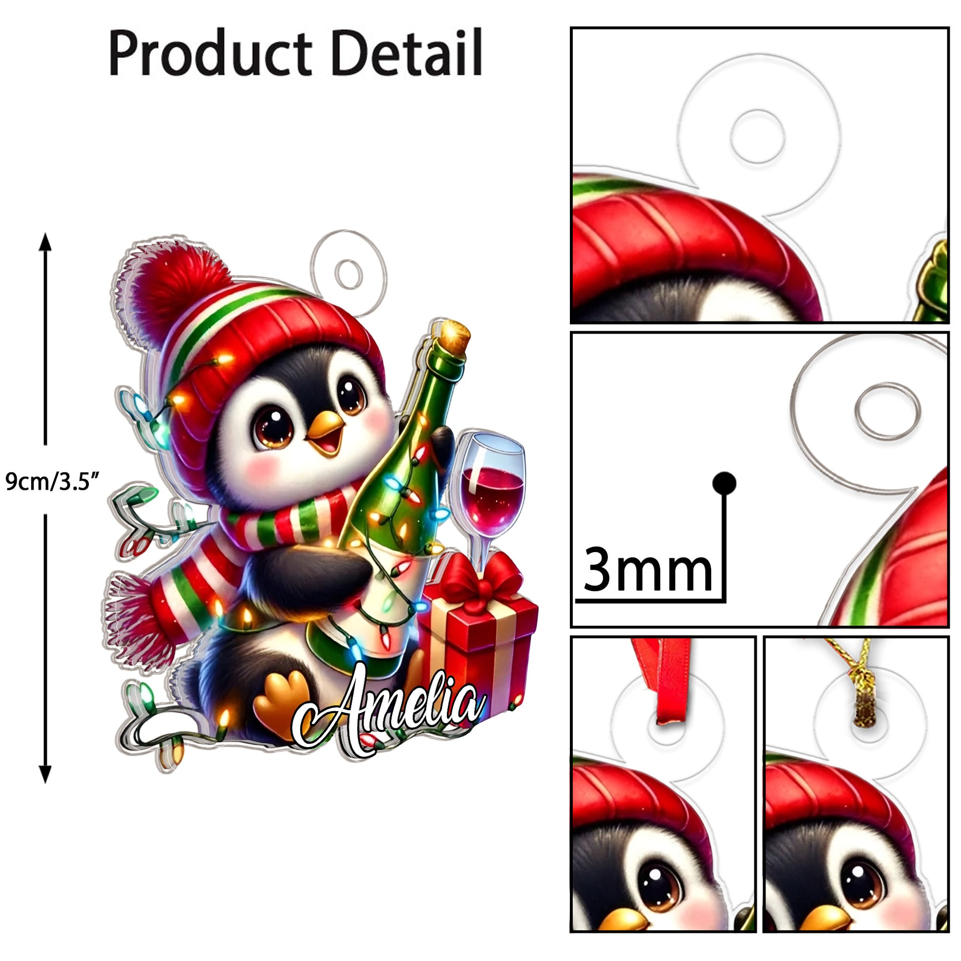 Custom Name Penguin Wine Lover