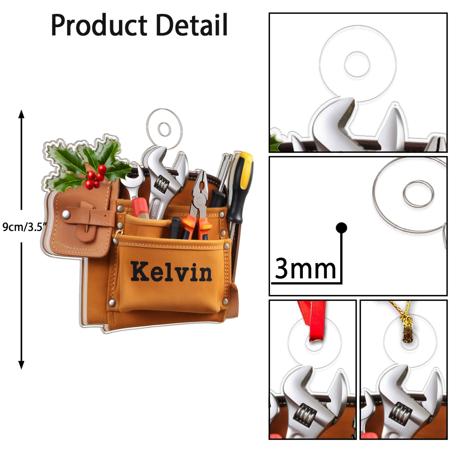 Custom Name Tools Belt Bag For Handyman Acrylic Ornament Christmas Gift