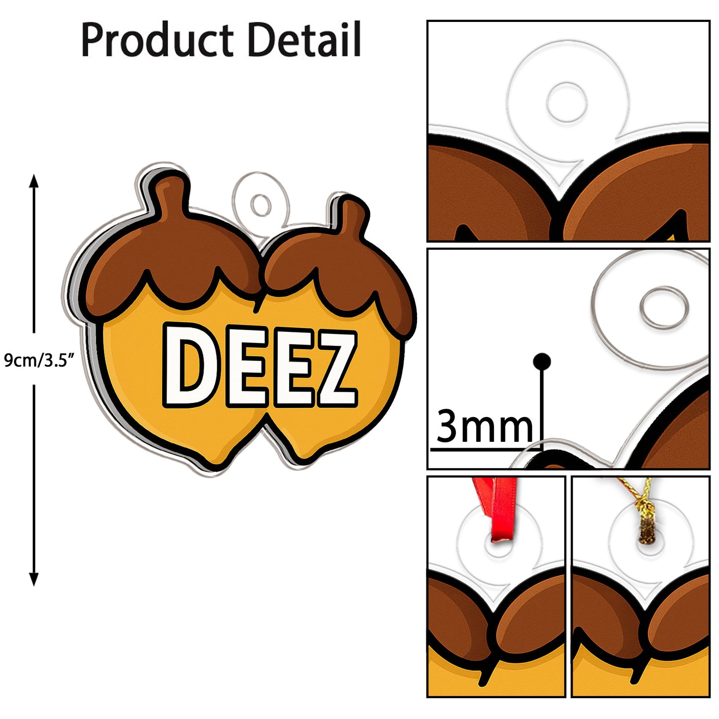 Deez Nuts Ornament, Funny Meme Gag Gift, Christmas Ornament, Holiday Humor Decoration, Adult Christmas Keepsake