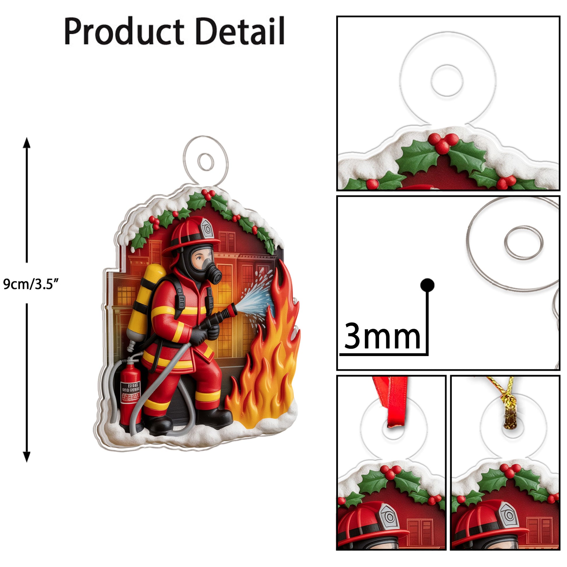 Firefighter Christmas Ornament2 copy Acrylic Ornament Christmas Gift