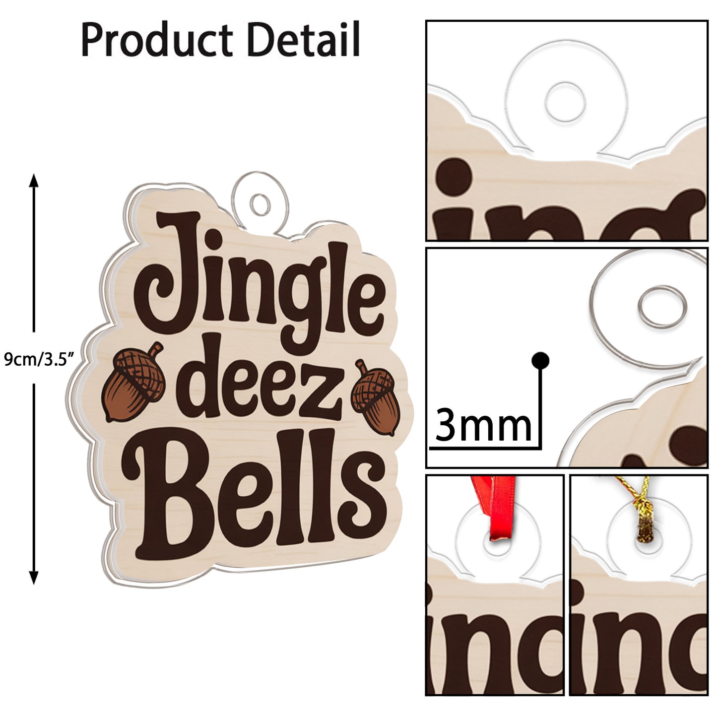 Funny Deez Nuts Ornament, Personalized Adult Humor Christmas Ornament, Custom Naughty Ornament, Gag Gift for Friend, Holiday Joke Decoration