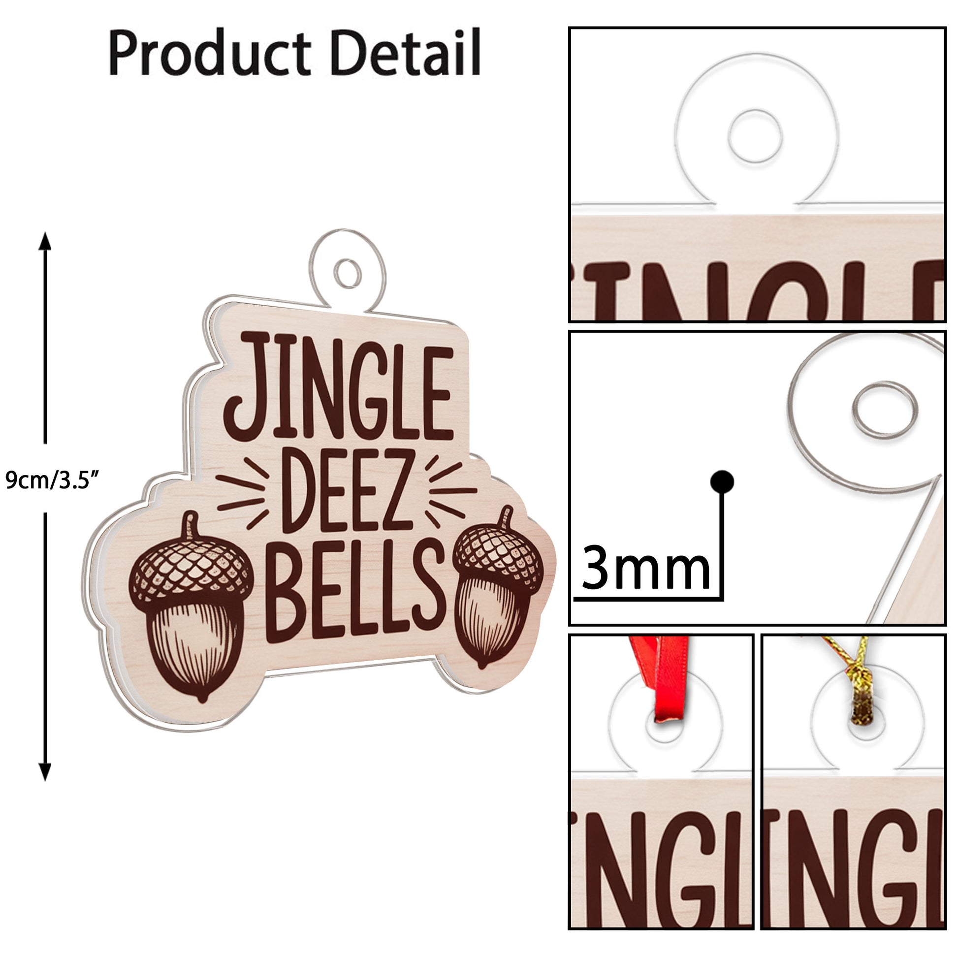 Deez Nuts Funny Ornament, Inappropriate Christmas Ornament, Naughty Adult Gag Gift, Joke Ornament, Holiday Humor Decoration