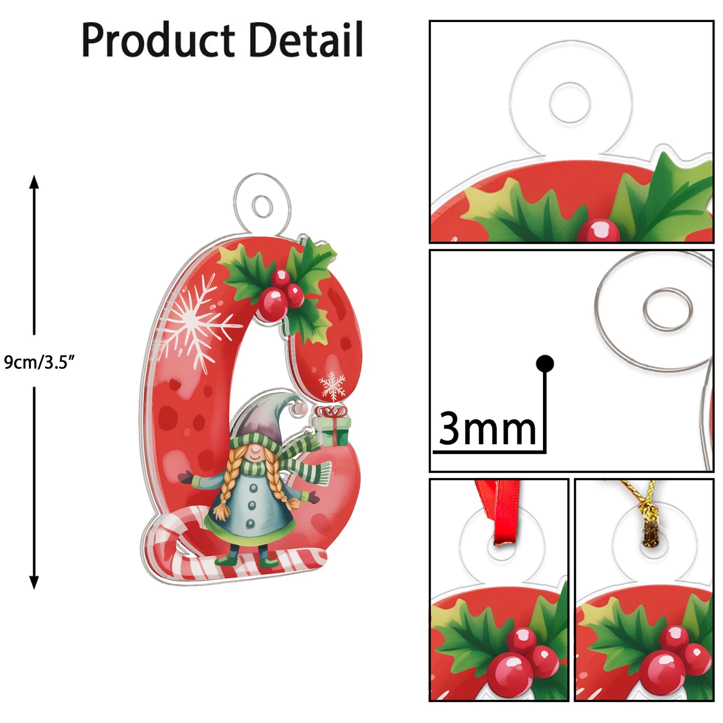 Letter C Christmas Ornaments copy Acrylic Ornament Christmas Gift