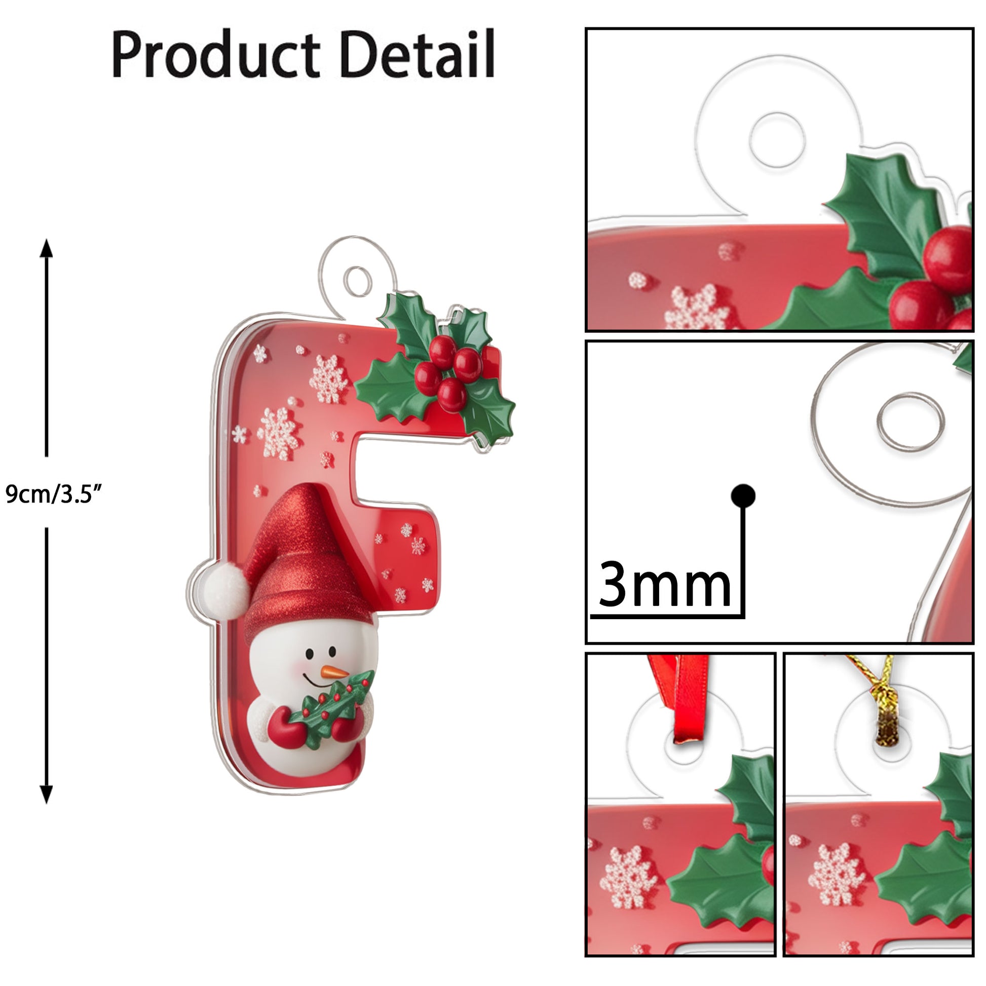 Letter F Acrylic Ornament Christmas Gift