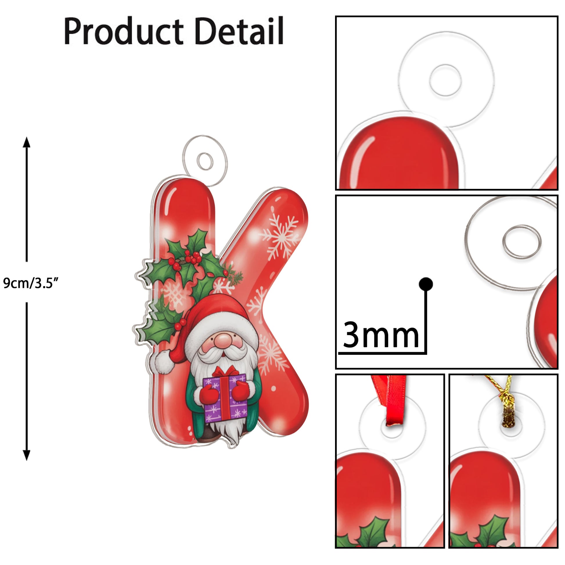 Letter K Acrylic Ornament copy Acrylic Ornament Christmas Gift