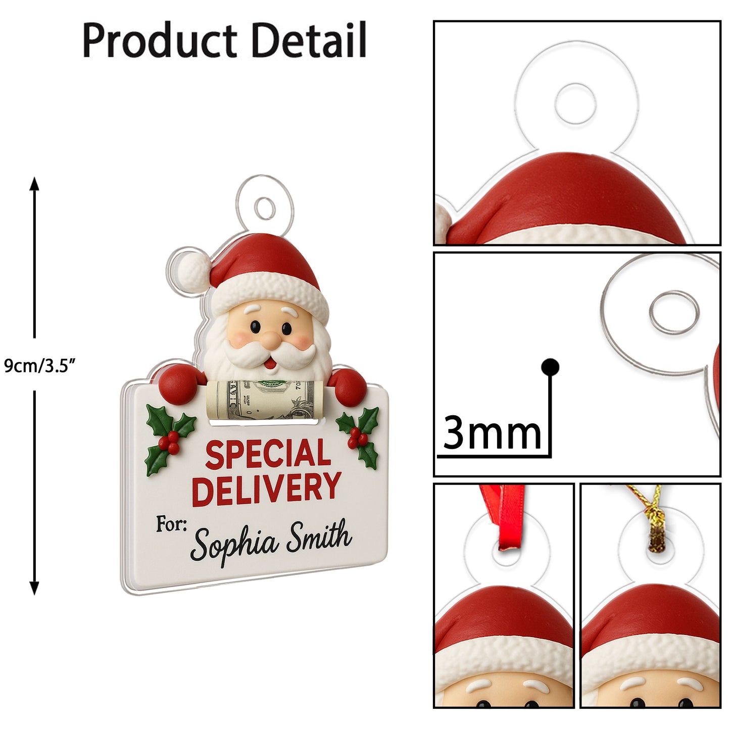 Personalized Nice List Dropout Acrylic Ornament Christmas Gift