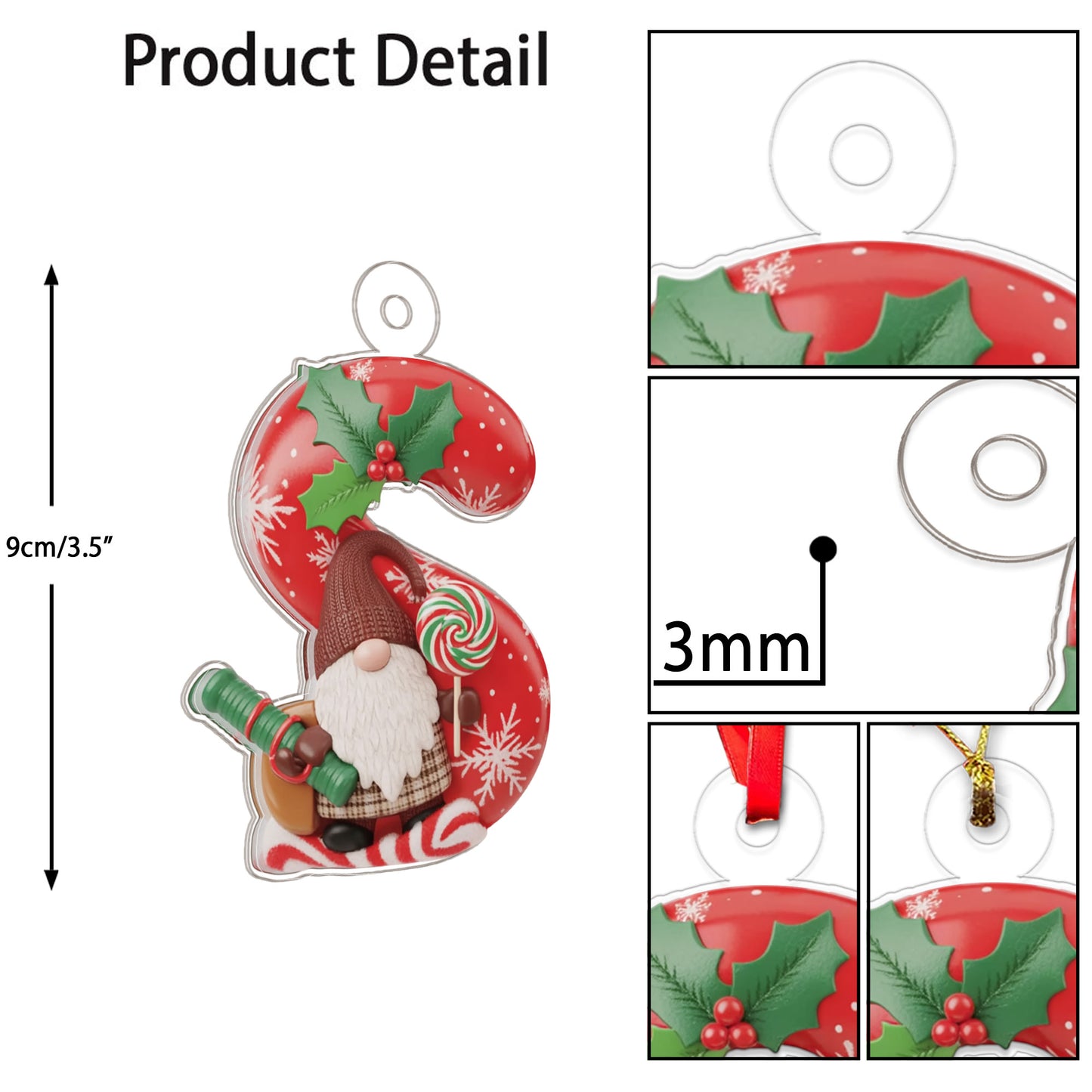 Ornament Christmas Initial Letter S Acrylic copy Acrylic Ornament Christmas Gift