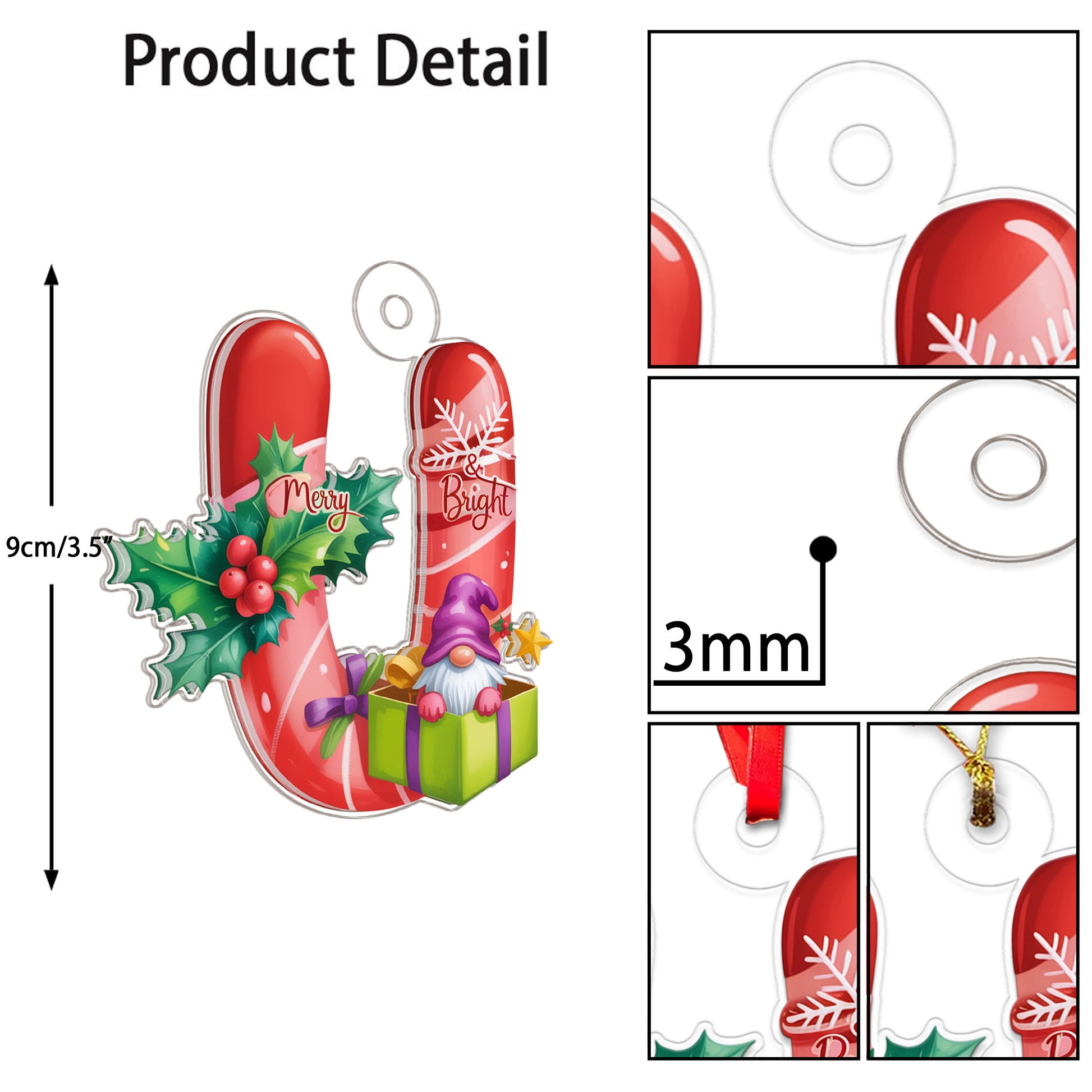 Ornament Christmas Initial Letter U Acrylic copy Acrylic Ornament Christmas Gift