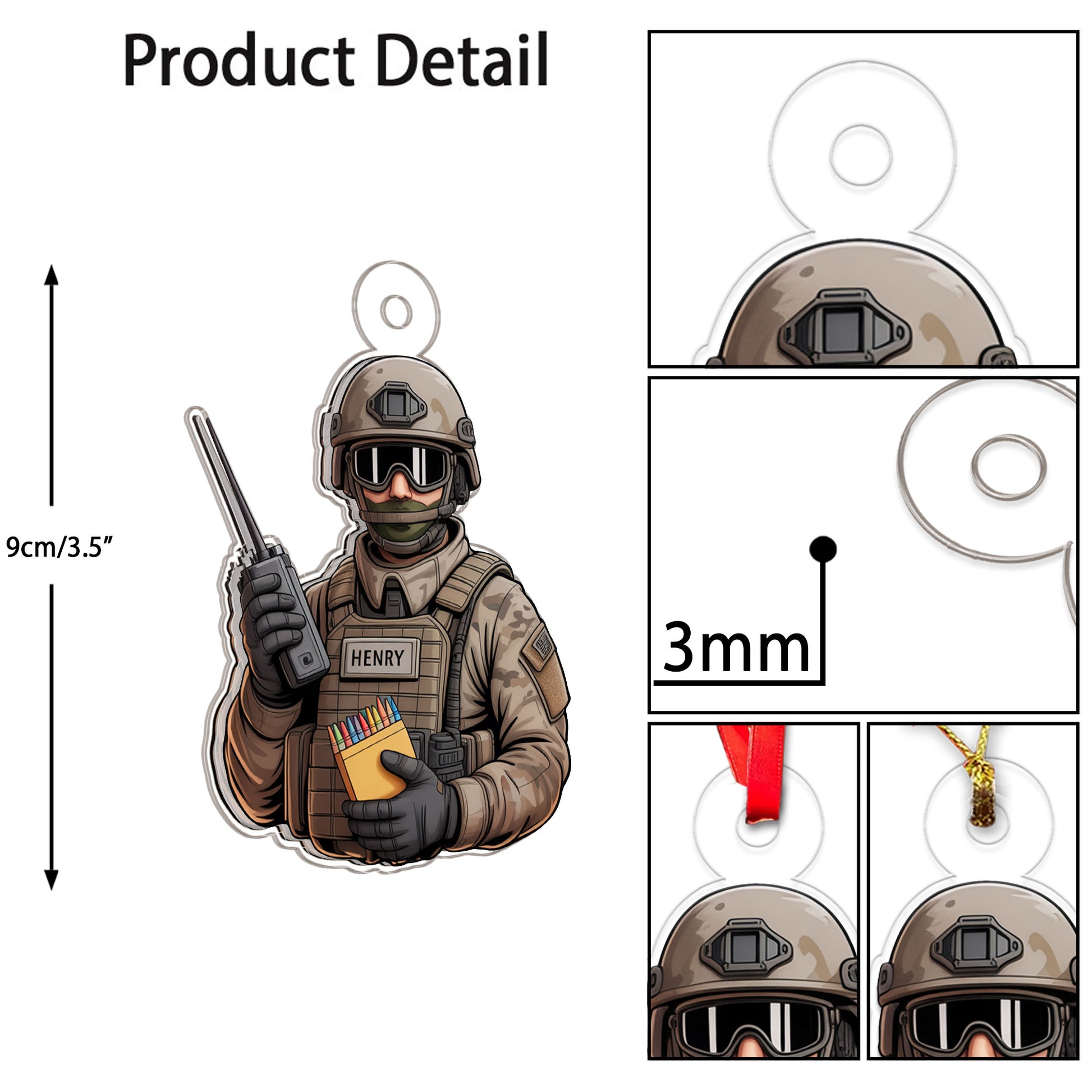 Personalized Funny Veterans For Military Acrylic Ornament Christmas Gift
