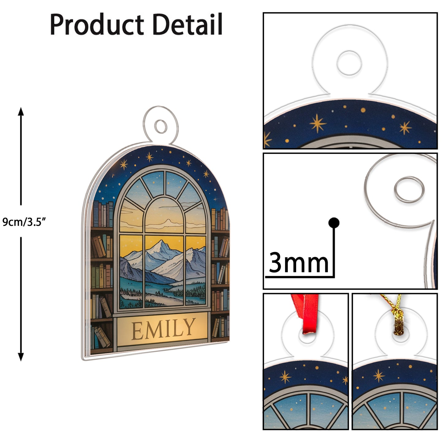 Personalized Night Court Bookshelf 4D Ornament 3 Acrylic Ornament Christmas Gift
