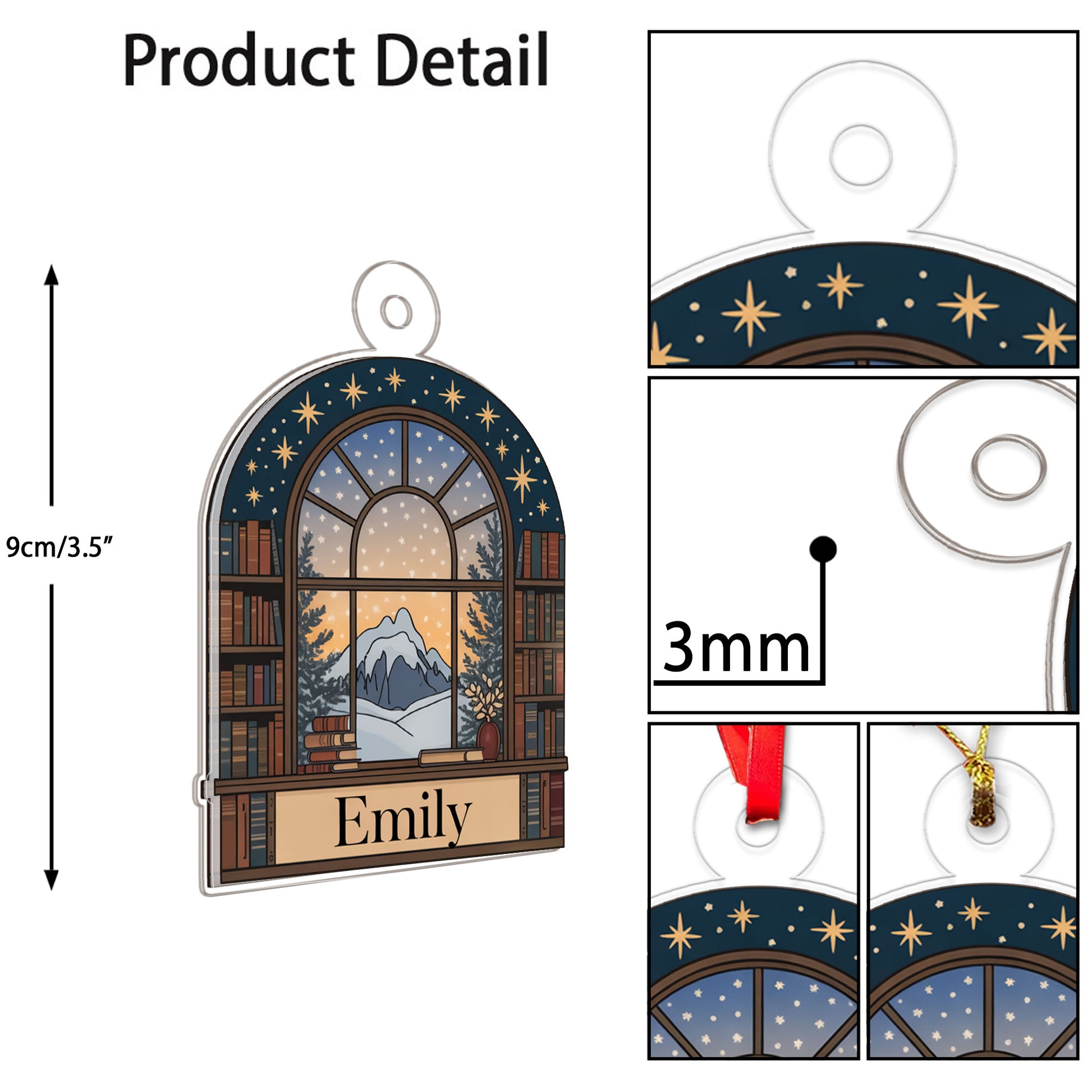 Personalized Night Court Bookshelf 4D Ornament 4 Acrylic Ornament Christmas Gift