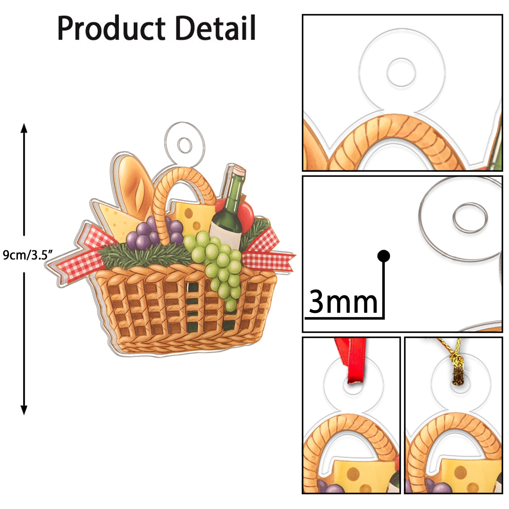 Personalized Picnic Basket Decorative Acrylic Ornament Christmas Gift