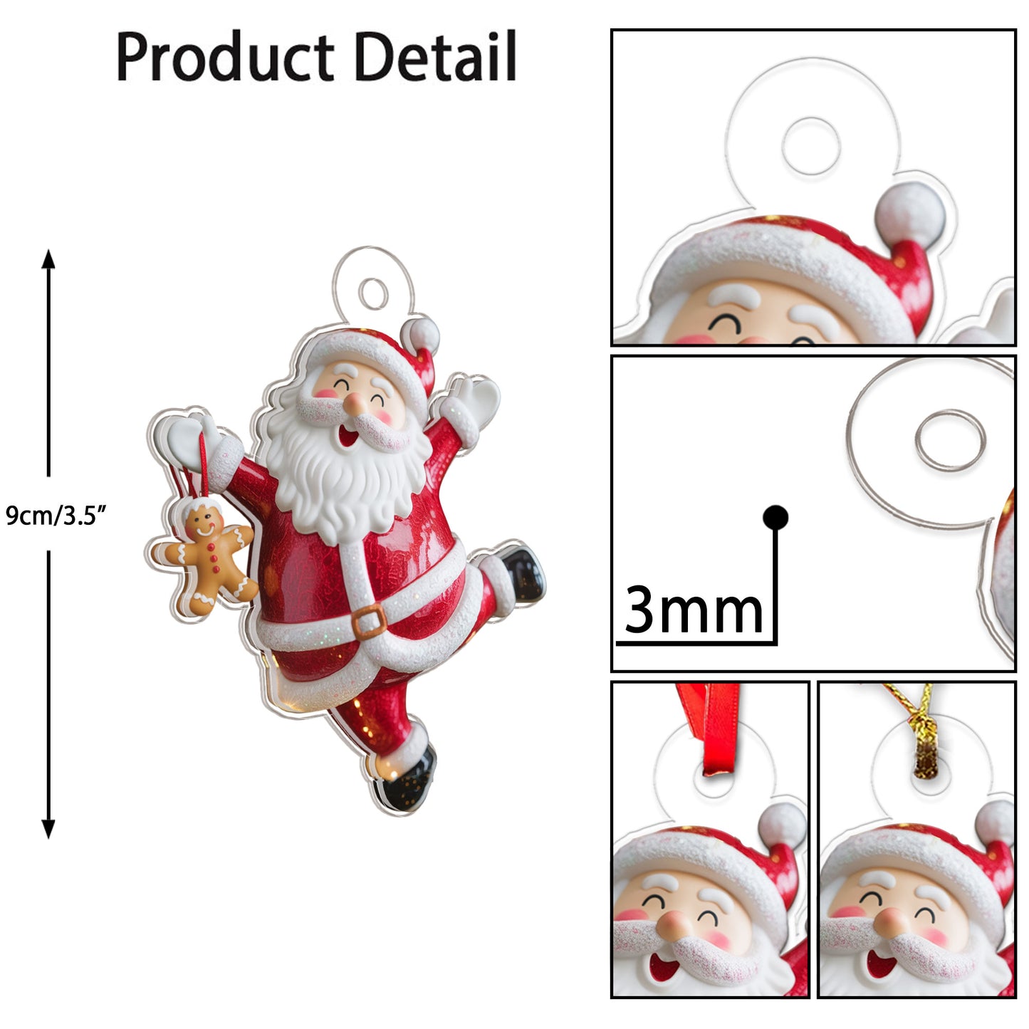 Personalized Santa Claus with Gingerbread Acrylic Ornament Christmas Gift