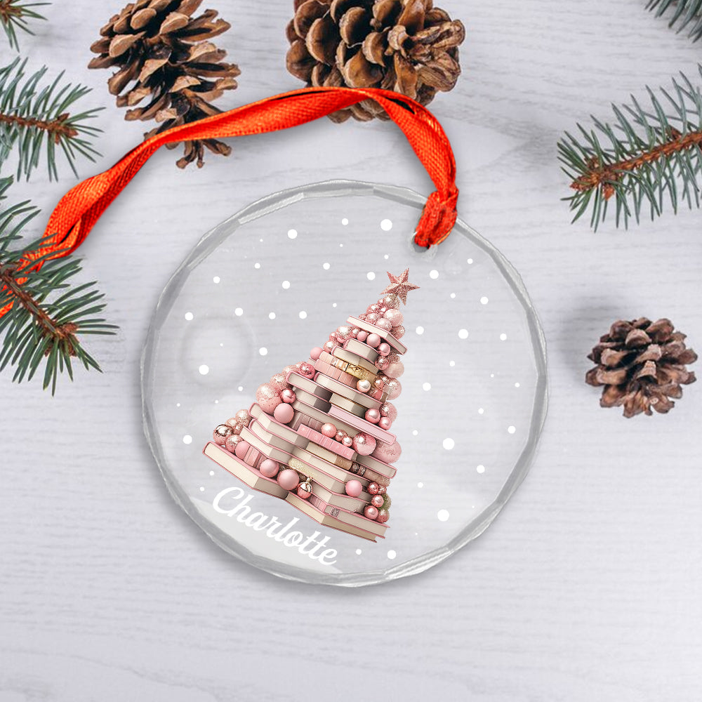 Custom Name Book Xmas Tree For Libraby Girl