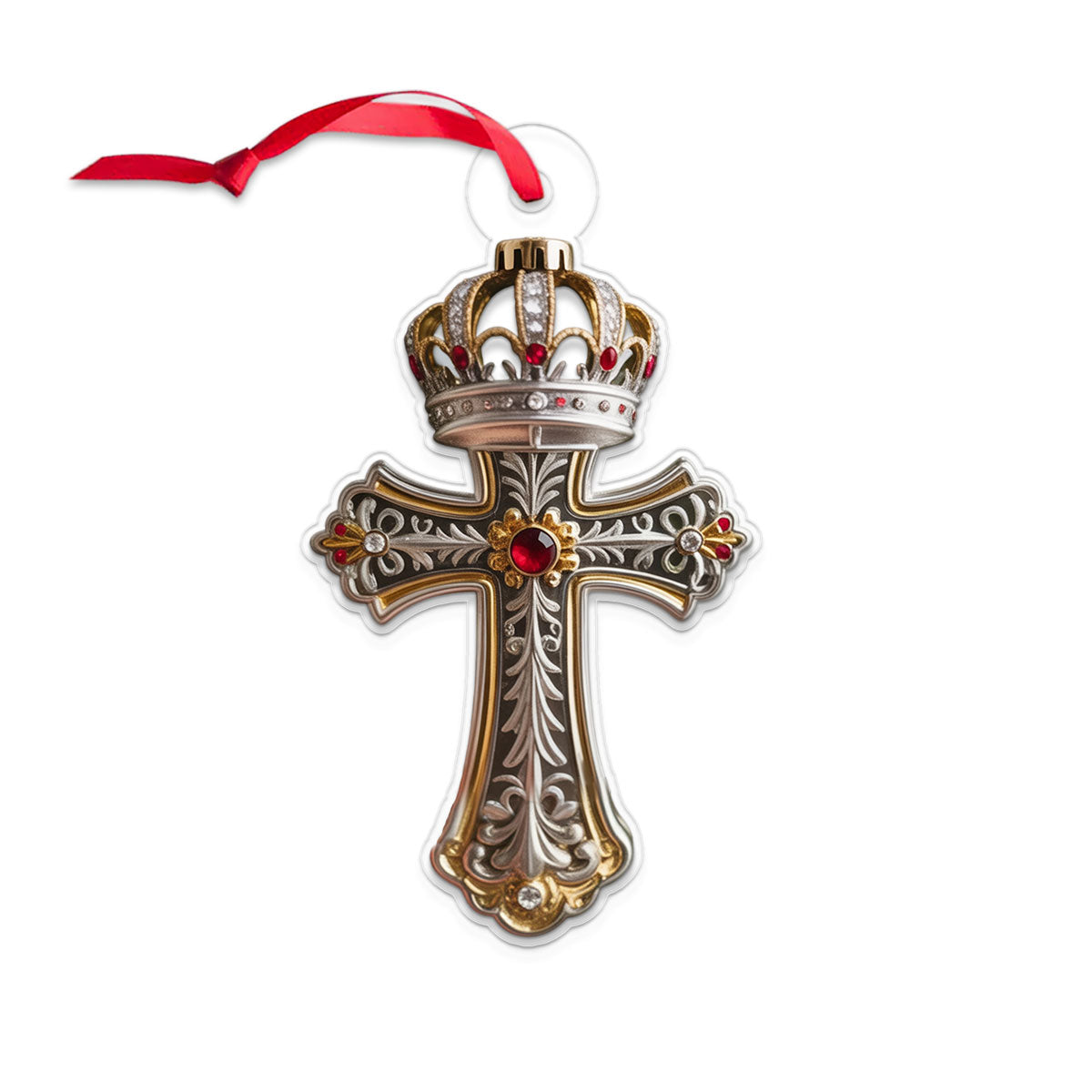 Cross And Crown 1 Acrylic Ornament Christmas Gift