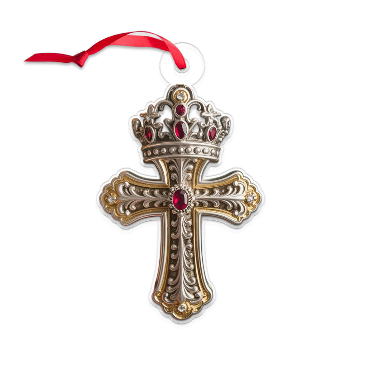 Cross And Crown Jesus Acrylic Ornament Christmas Gift
