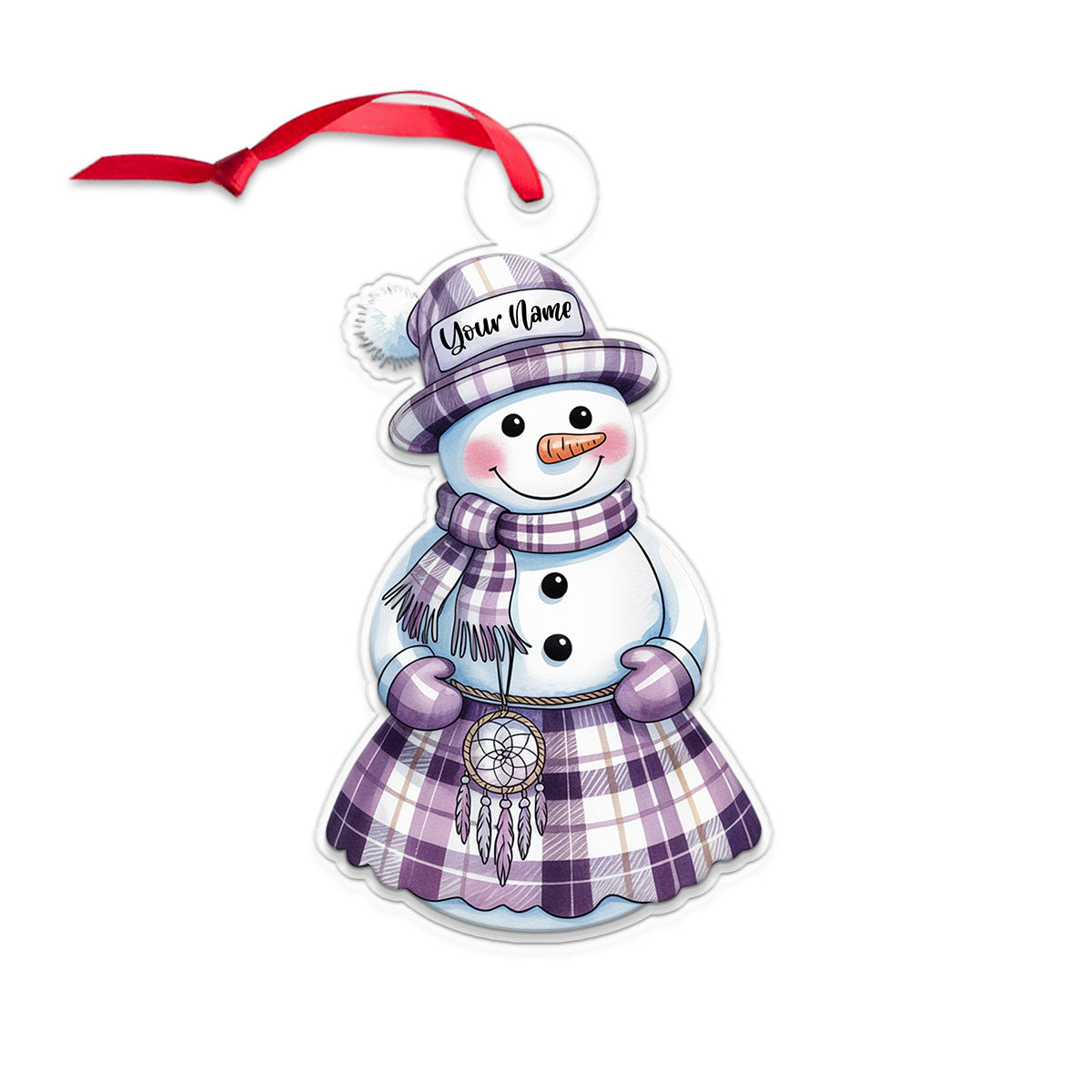 Personalized Snowman Warrior Acrylic Ornament Christmas Gift
