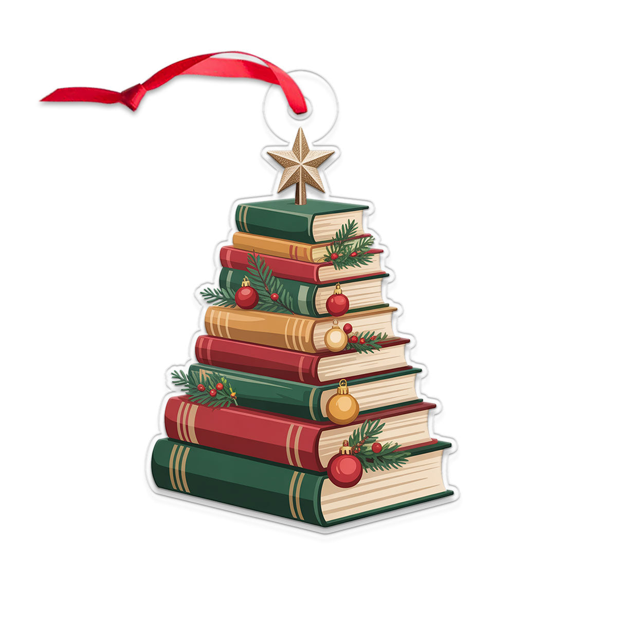 Christmas Book Tree Ornament Acrylic Ornament Christmas Gift
