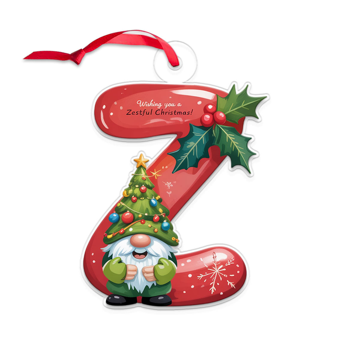 Christmas Initial Letter Z Acrylic Ornaments copy Acrylic Ornament Christmas Gift