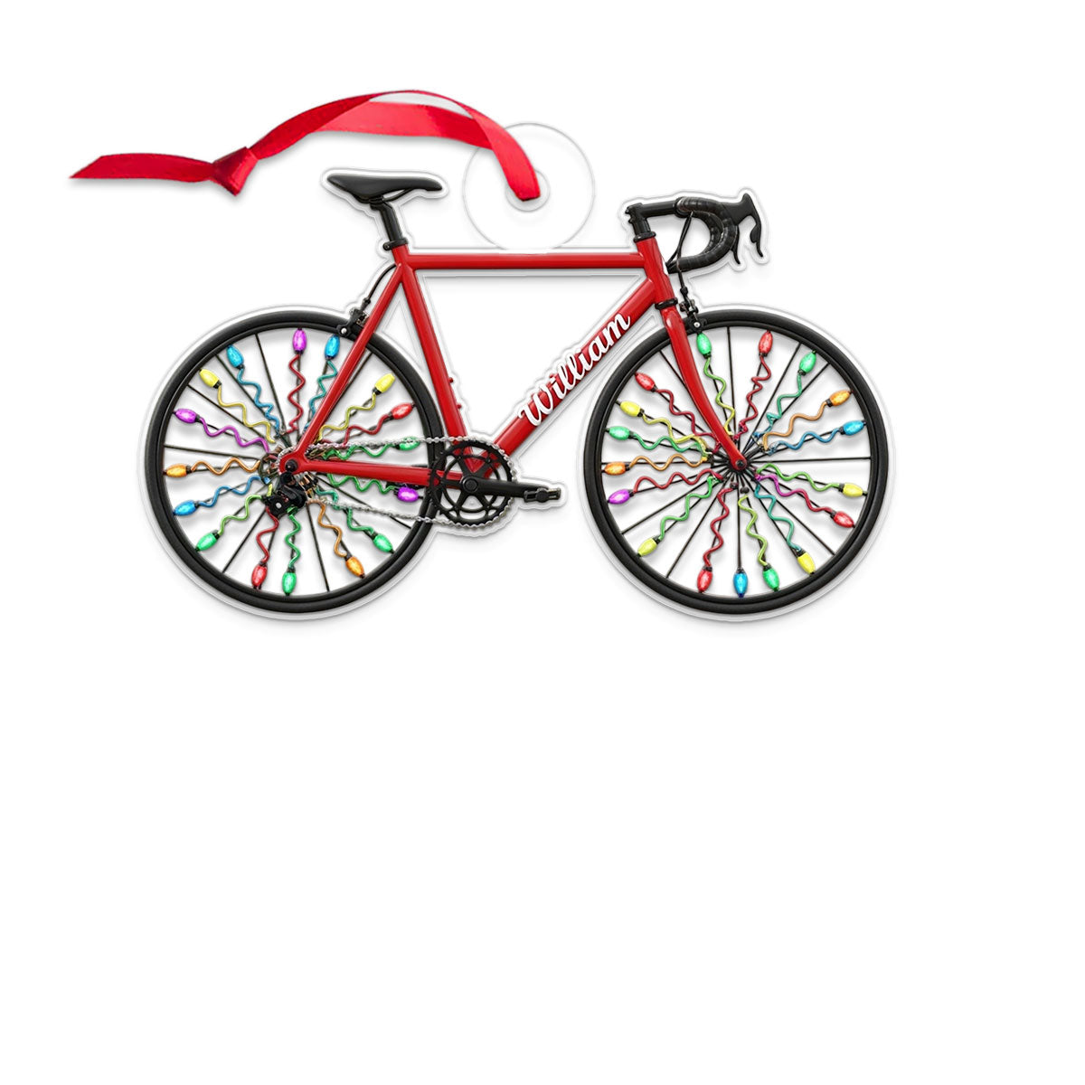 Custom Name Bicycle Xmas Acrylic Ornament Christmas Gift