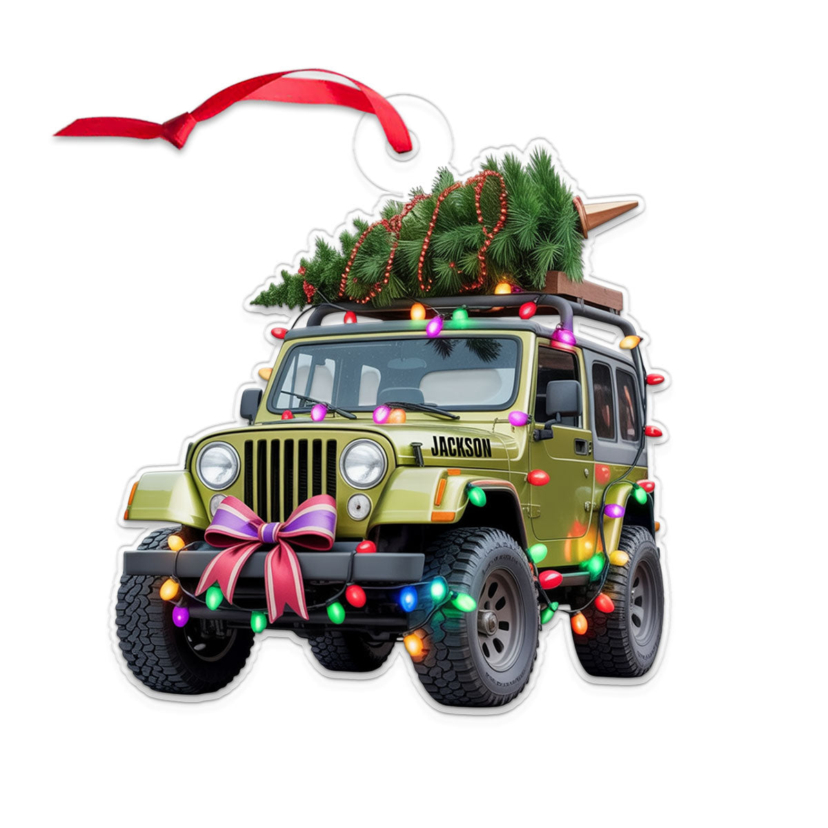 Custom Name Christmas Car Acrylic Ornament Christmas Gift