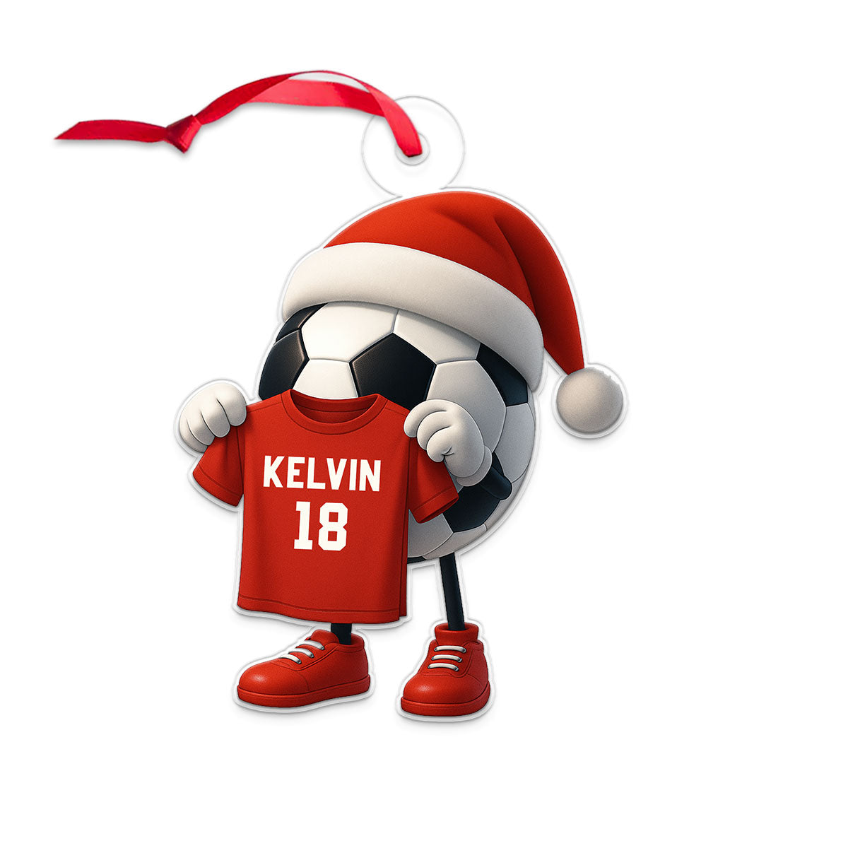 Custom Name Soccer Christmas Acrylic Ornament Christmas Gift