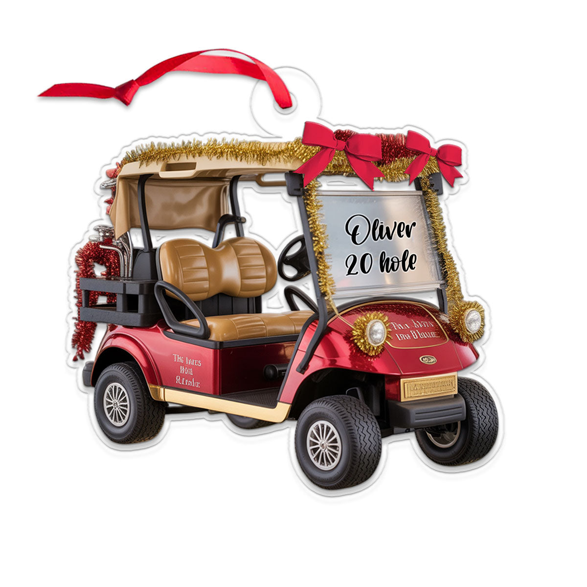 Custom Name Golf Car Christmas Acrylic Ornament Christmas Gift
