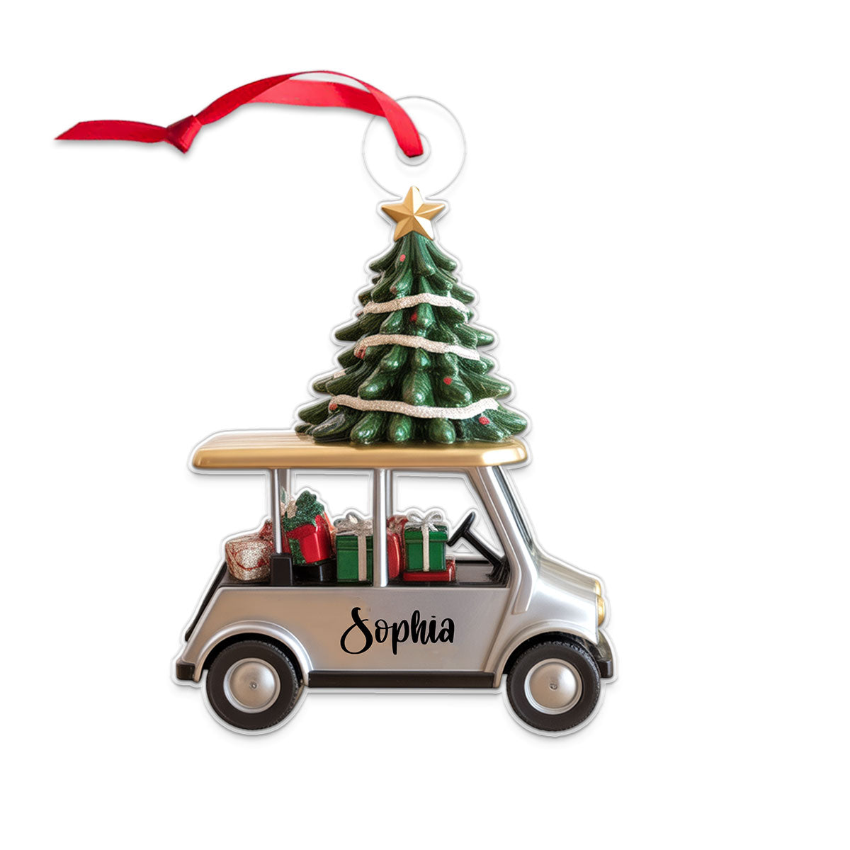 Custom Name Golf Cart For Sport Lover Acrylic Ornament Christmas Gift