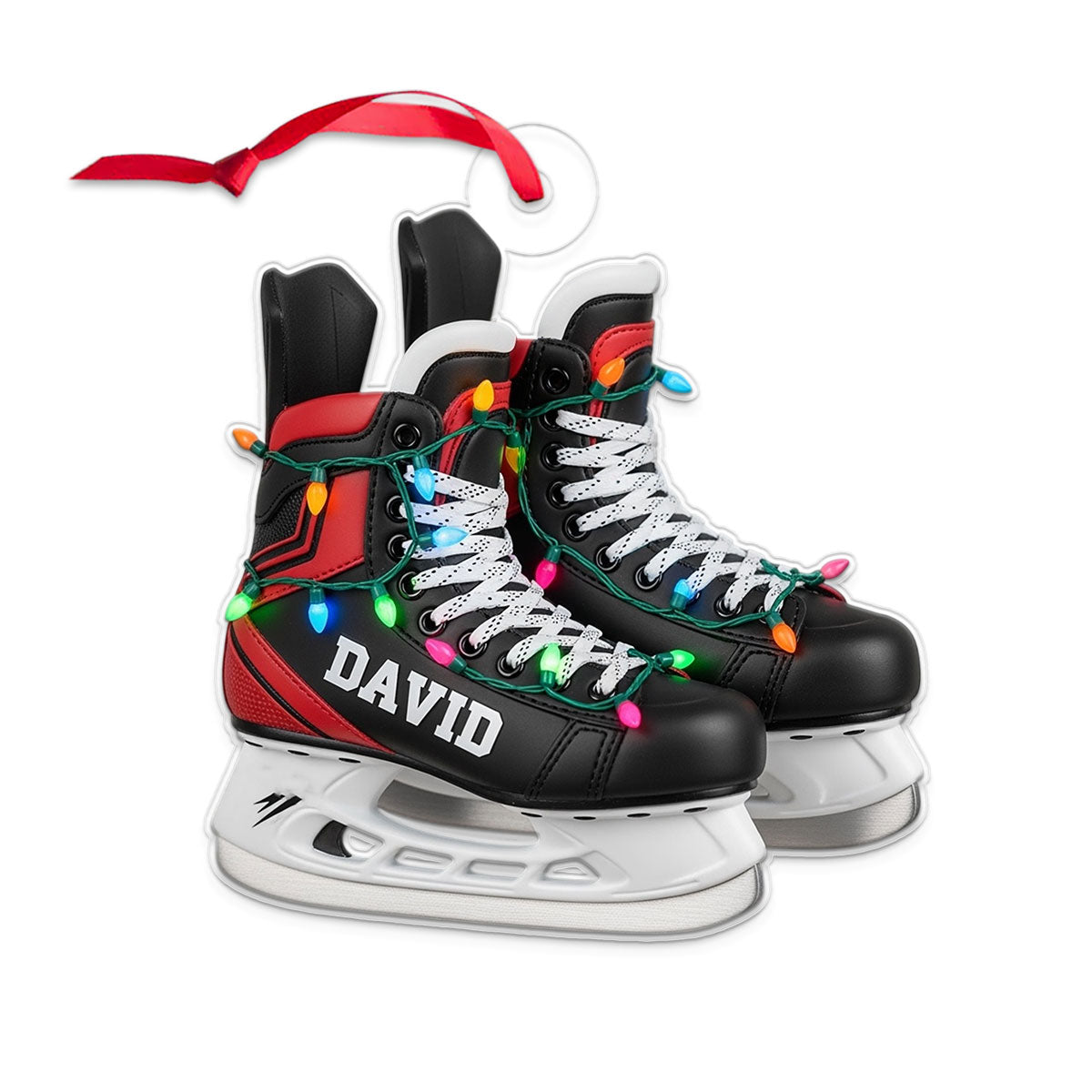 Custom Name Ice Hockey Skates Player Acrylic Ornament Christmas Gift