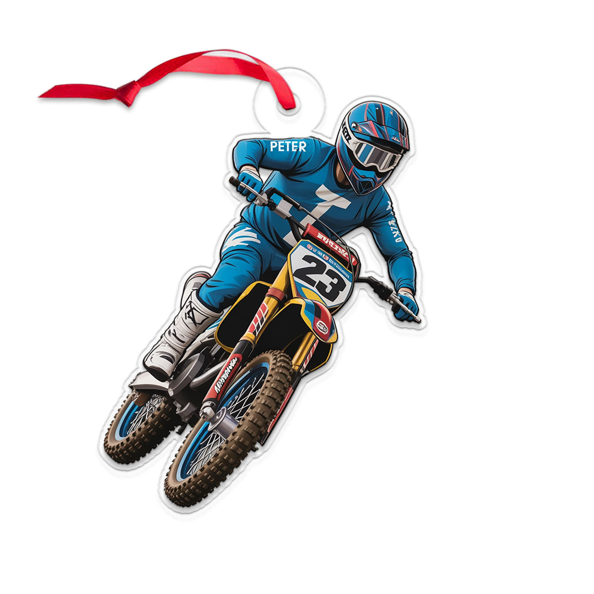 Custom Name Motocross Dirt Bike Christmas Ornament 1 Acrylic Ornament Christmas Gift