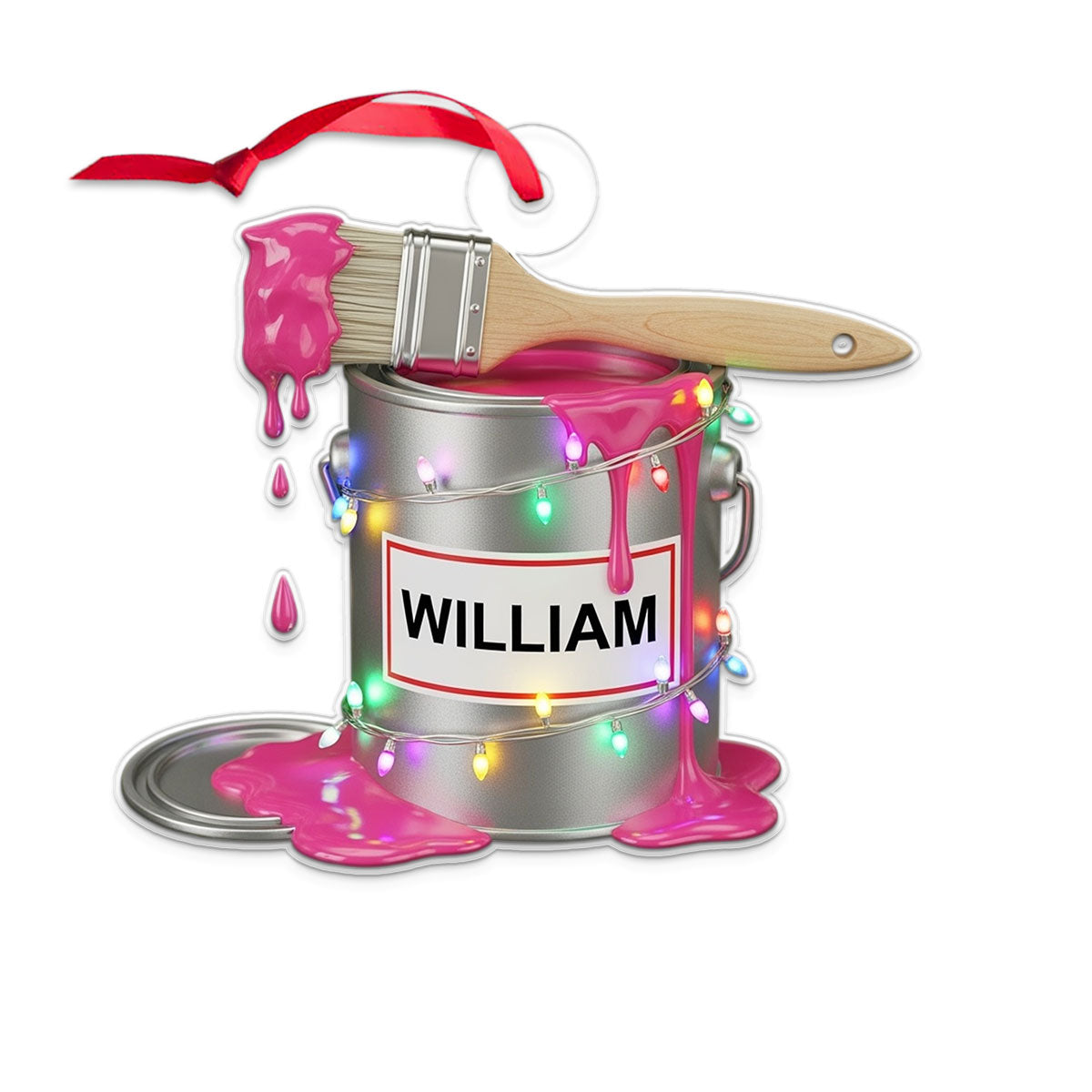 Custom Name Paint Bucket for Painters Acrylic Ornament Christmas Gift