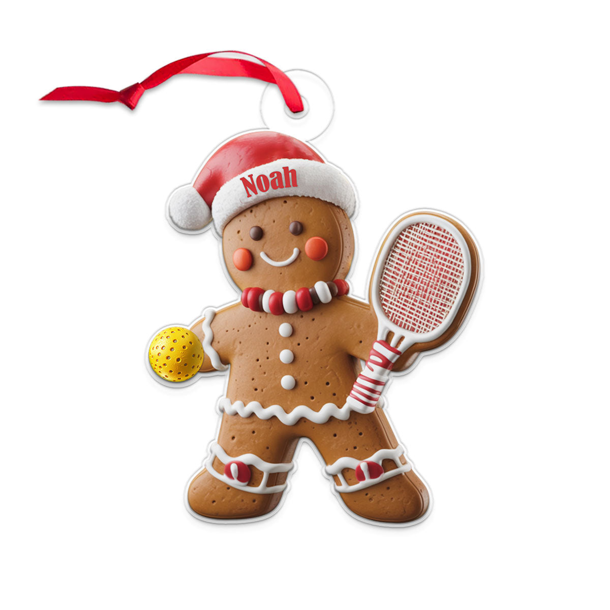 Custom Name Pickleball Gingerbread Acrylic Ornament Christmas Gift