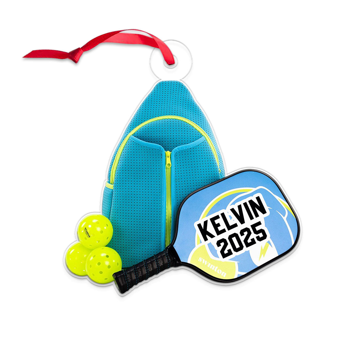Custom Name Pickleball Player Acrylic Ornament Christmas Gift