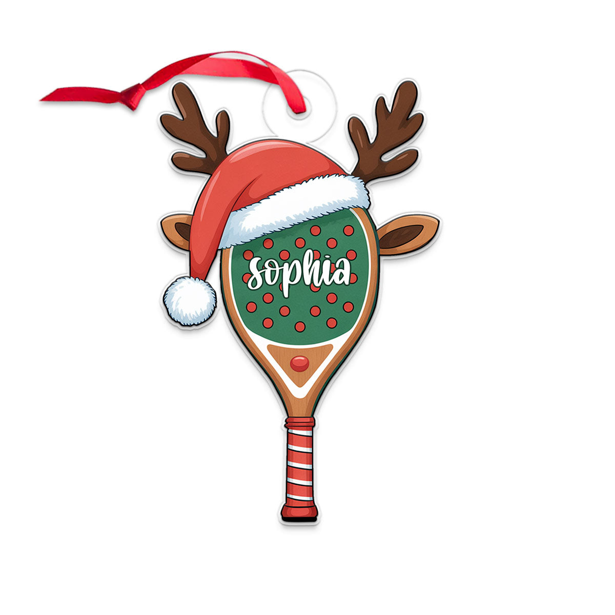 Custom Name Pickleball Racket Xmas Acrylic Ornament Christmas Gift