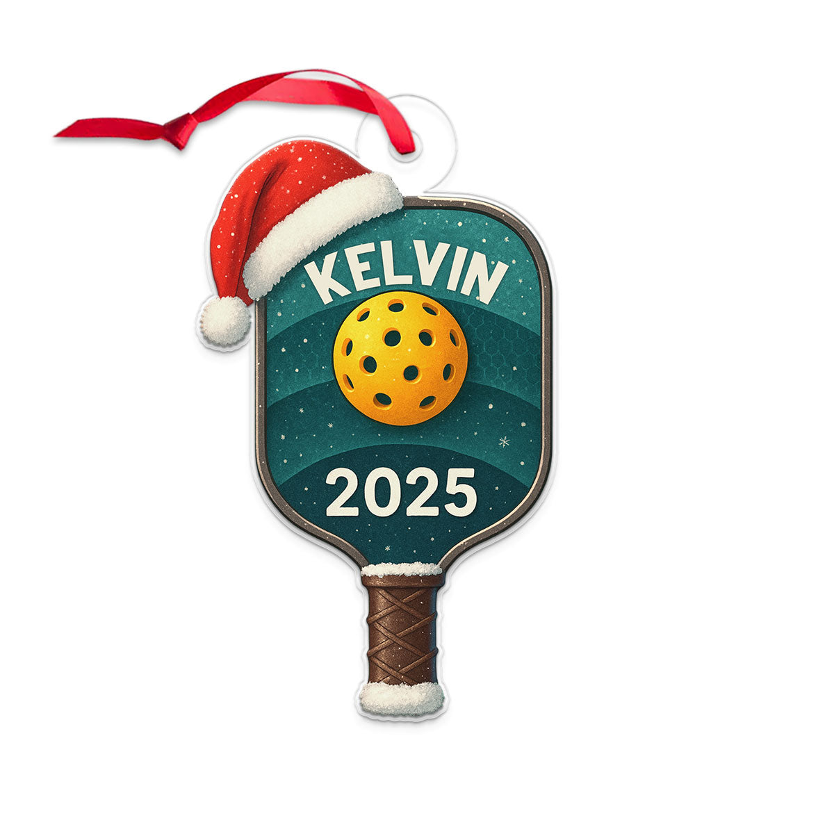 Custom Name Pickleball Racket Acrylic Ornament Christmas Gift