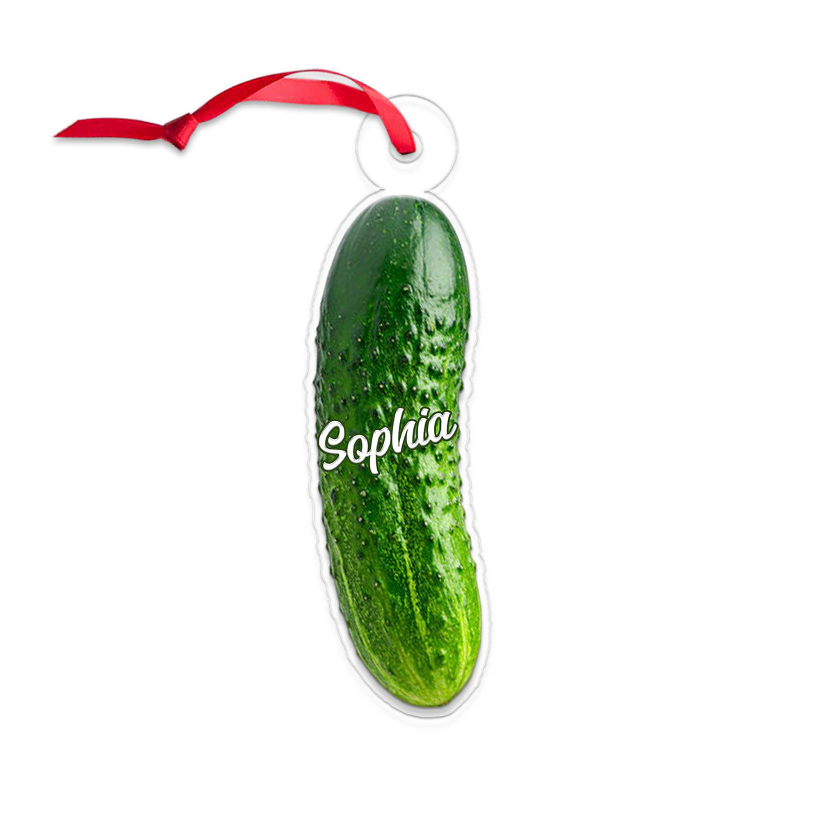 Custom Name Cucumber Xmas Acrylic Ornament Christmas Gift