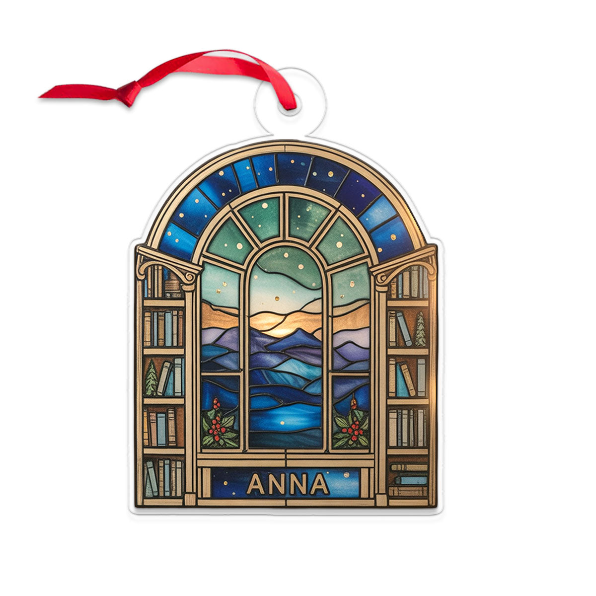 Custom Name Reading Lover Acrylic Ornament Christmas Gift