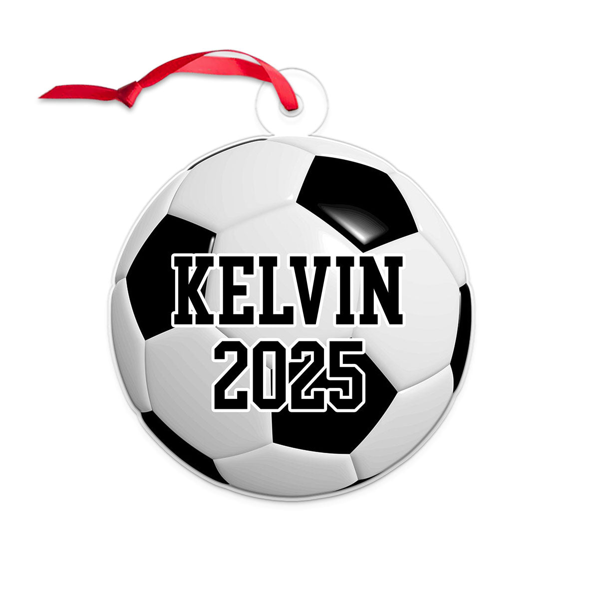 Custom Name Soccer Ball Sport Lover Acrylic Ornament Christmas Gift